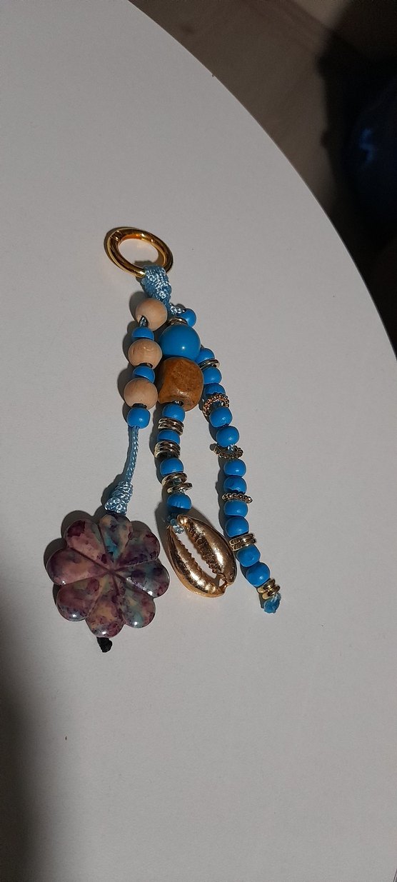 Kırmızı Bohem Zincir Detaylı Anahtarlık - Görsel 3