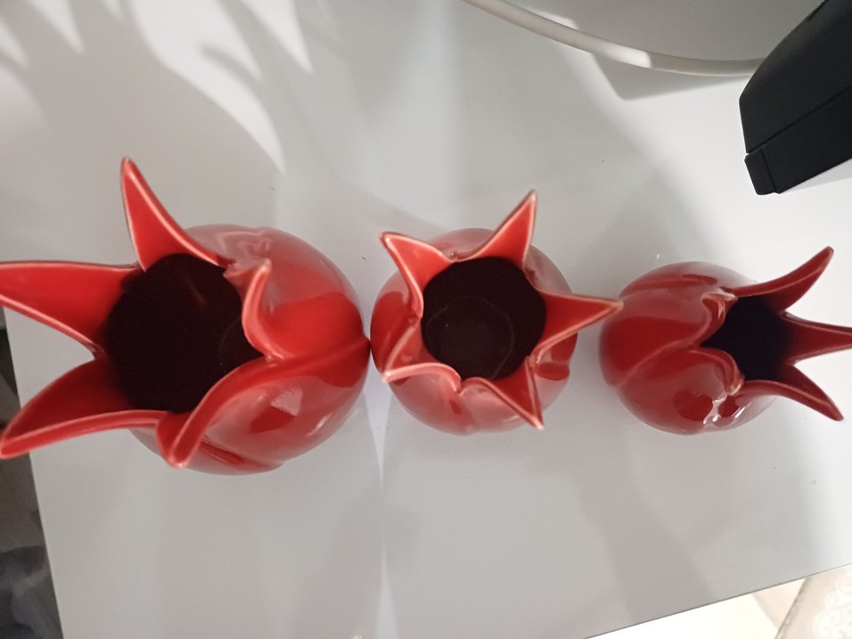 Kırmızı Seramik Lale Biblo Seti - Görsel 4