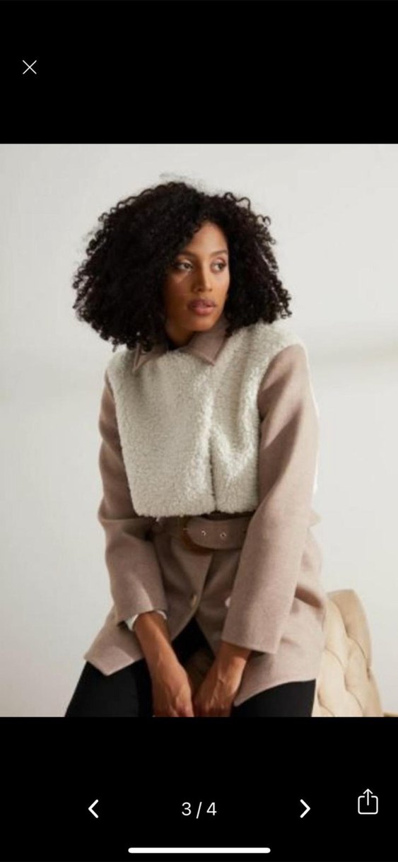 Kemerli Kısa Bej Kadın Kaban SETRE - Görsel 3