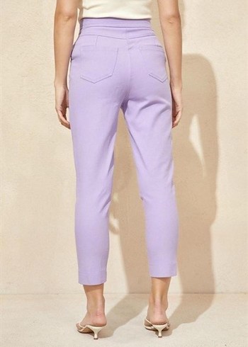 Mor Fermuarlı Kadın Kumaş Pantolon - Görsel 3