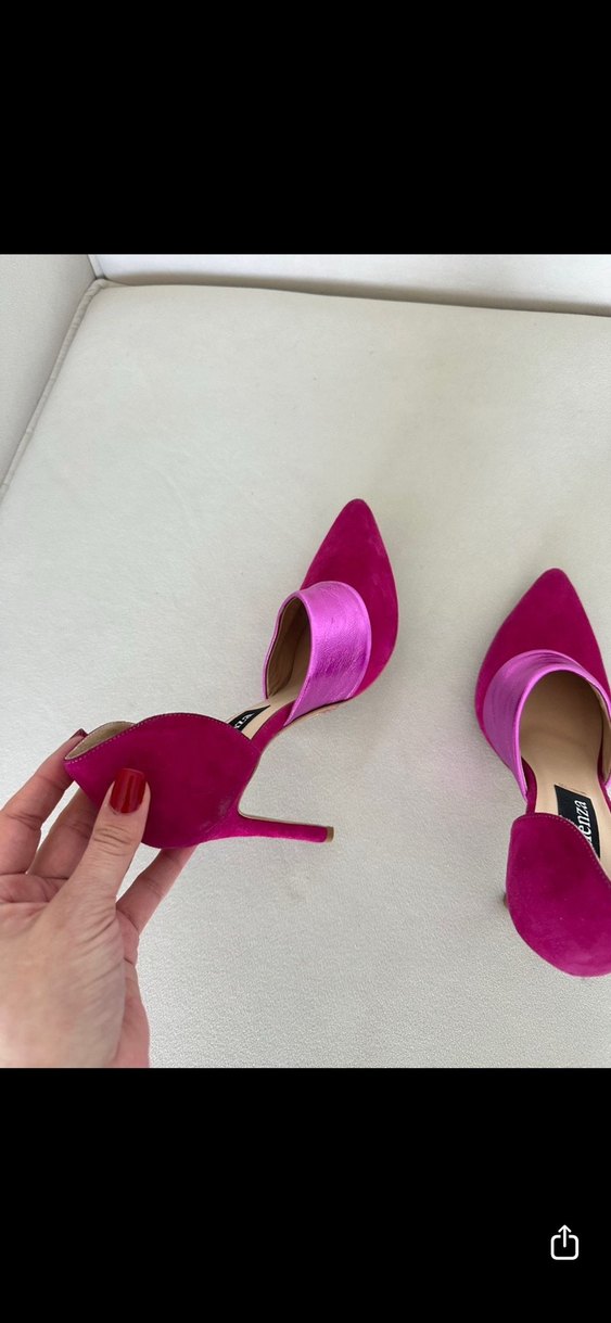 Kadın Pembe Süet Stiletto Topuklu Ayakkabı - Görsel 4
