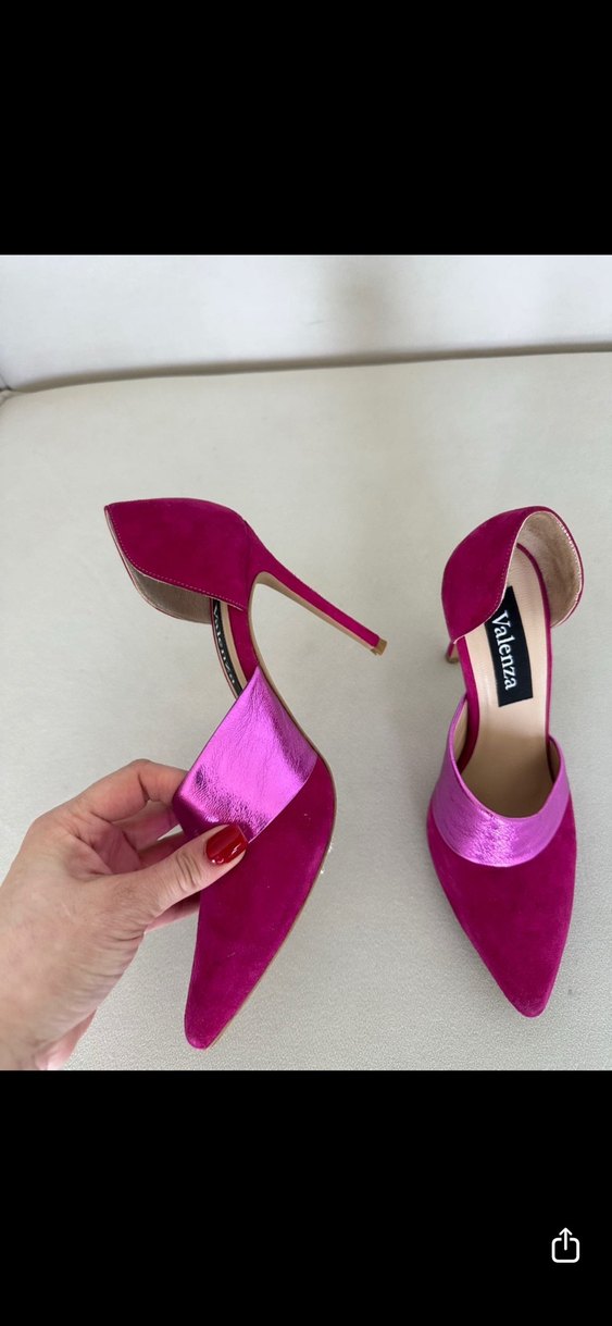 Kadın Pembe Süet Stiletto Topuklu Ayakkabı - Görsel 5