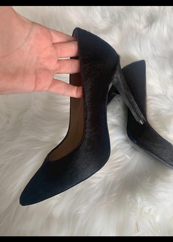 TAY TÜYÜ HAKIKI DERI ACI KAHVE STILETTO - Görsel 2