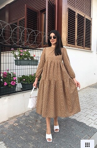 Hot fashion kahve fisto elbise
