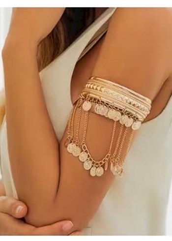 Altın Zincir Detaylı Kadın kol aksesuarı - Görsel 4