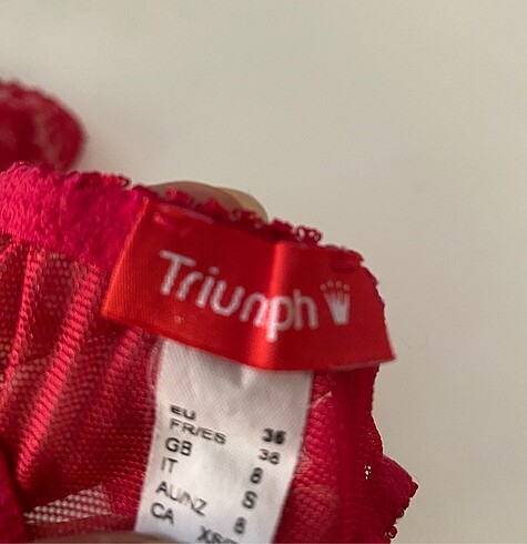 s Beden kırmızı Renk Triumph iç çamaşır takımı