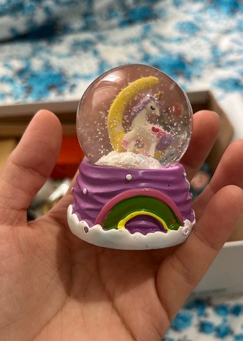 Renkli Müziksiz Unicorn Kar Küresi