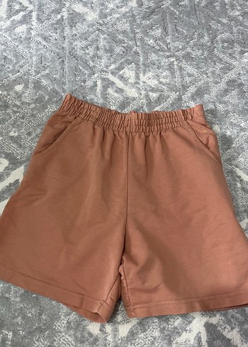 m Beden Kadın Pastel Kahverengi Yüksek Bel Mini Şort