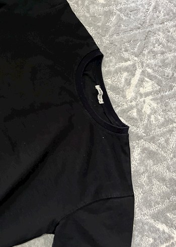 s Beden siyah Renk Siyah Kısa Kollu Oversize Kadın Tişört