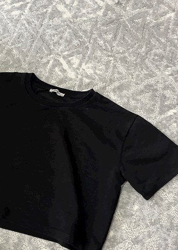s Beden Siyah Kısa Kollu Oversize Kadın Tişört