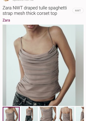 Zara Bej Drapeli İnce Askılı Korse Üst