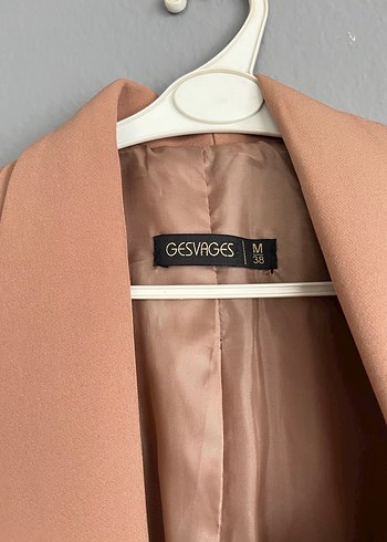 Bej Kadın Düğmeli Midi Ceket - Görsel 2