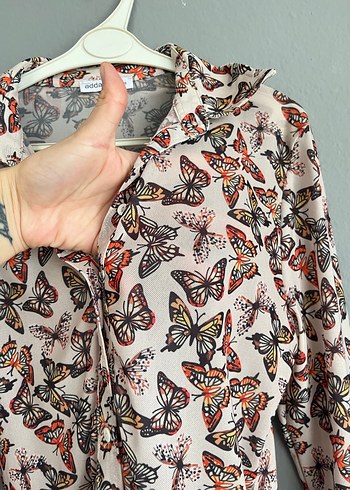 Uzun Kollu Düğmeli Çok Renkli Kadın Gömlek - Görsel 2