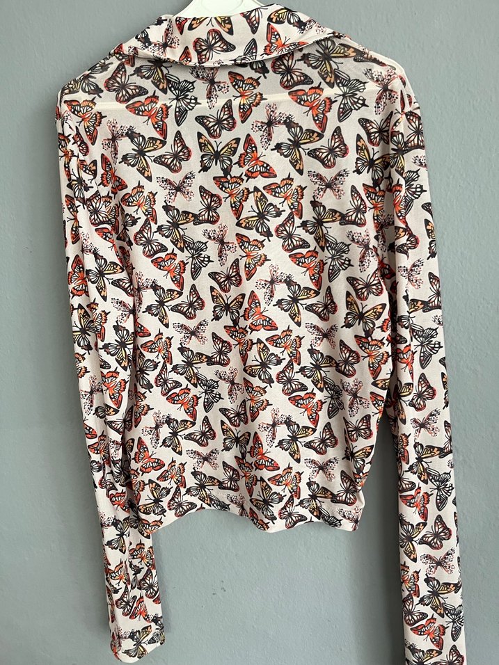 Uzun Kollu Düğmeli Çok Renkli Kadın Gömlek - Görsel 4