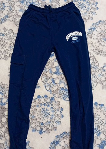 10 Yaş Beden Erkek Lacivert Denim Bol Kesim Eşofman Altı