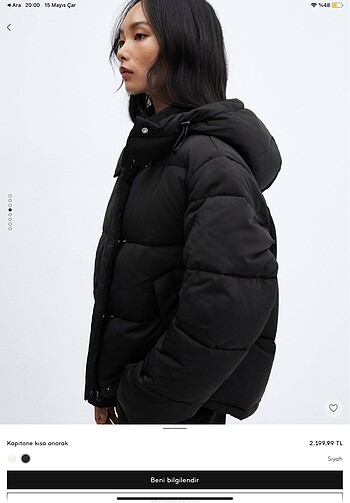 xl Beden MANGO Kapitone Anorak Mont