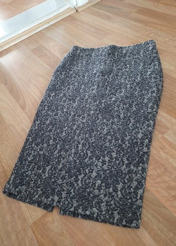 Gri Yılan Desenli Mini Hamile Etek - Görsel 2