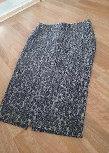 Gri Yılan Desenli Mini Hamile Etek - Görsel 3