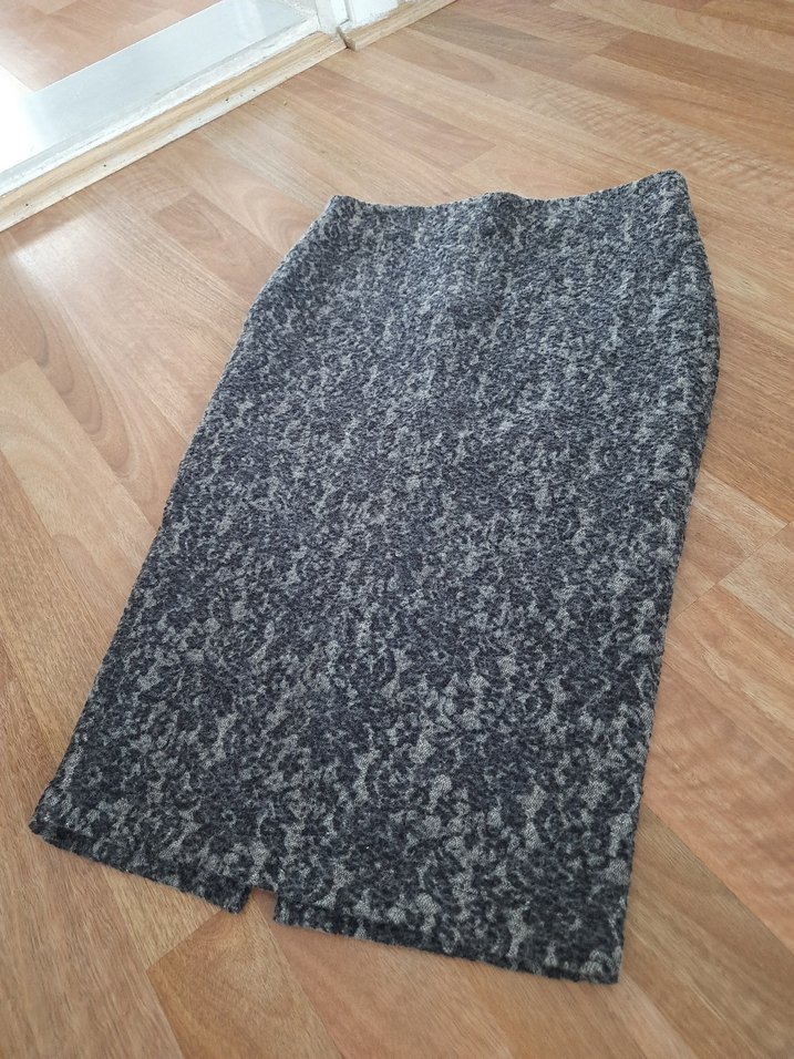 Gri Yılan Desenli Mini Hamile Etek - Görsel 2