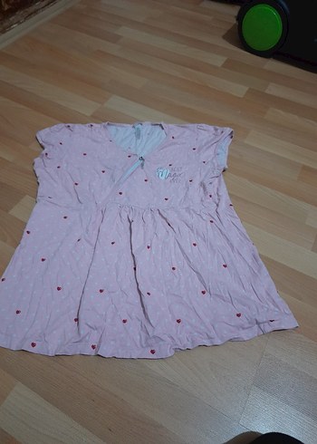 Pembe Desenli Hamile ve Emzirme Gecelik - Görsel 2