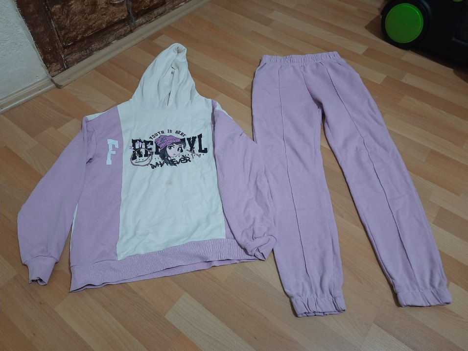 Mor Kapüşonlu Sweatshirt ve Eşofman Altı Takımı lcw marka - Görsel 5