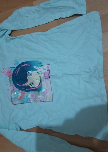 Turkuaz Baskılı  Kısa Kollu kız lcw marka badi - Görsel 3