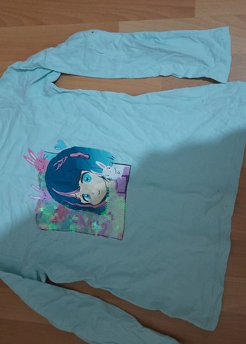 Turkuaz Baskılı  Kısa Kollu kız lcw marka badi - Görsel 2