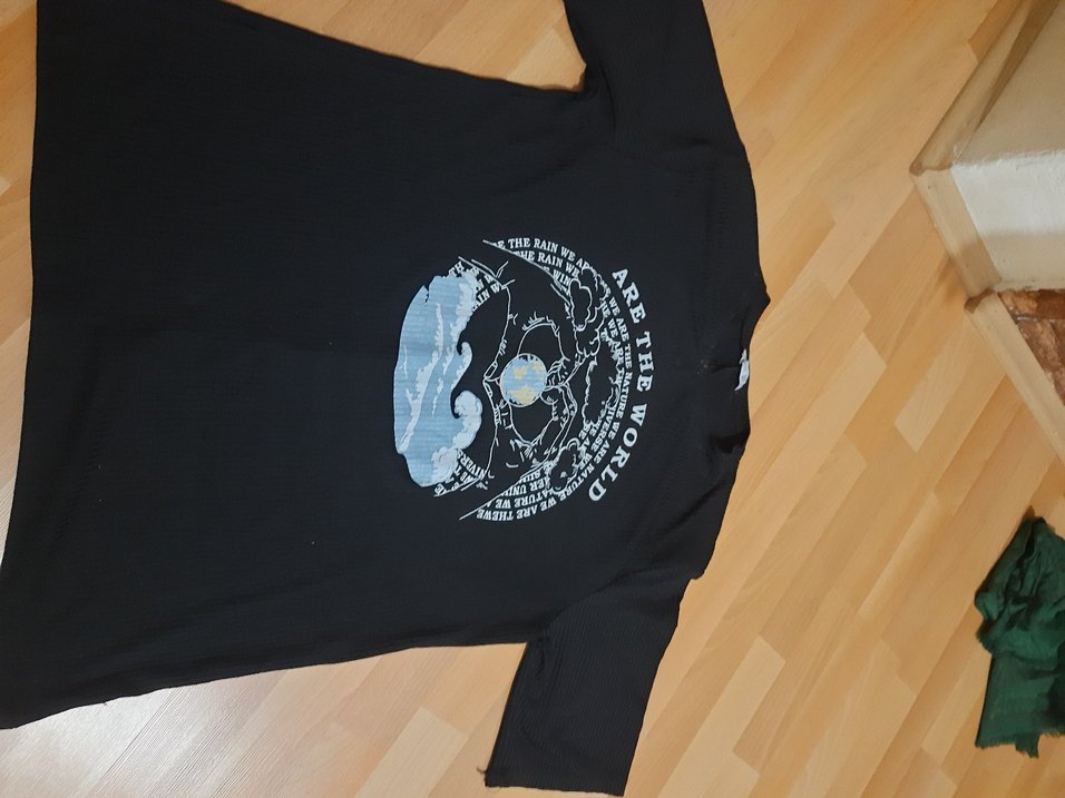 Siyah Baskılı Uzun Kollu Hamile Tişörtü - Görsel 2