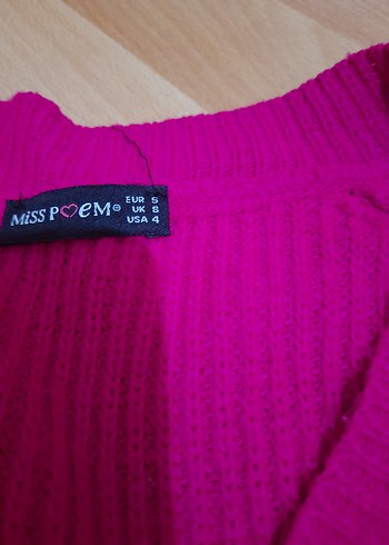 Pembe V Yaka Kadın Triko Kazak - Görsel 2