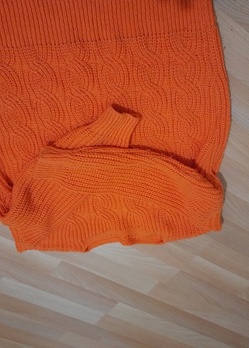 Turuncu Örgü Kadın Kazak - Görsel 3