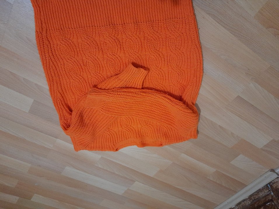 Turuncu Örgü Kadın Kazak - Görsel 3