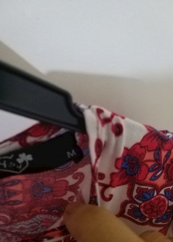 Diğer Renkli Bohem Uzun Elbise, Kısa Kollu, Fırfırlı