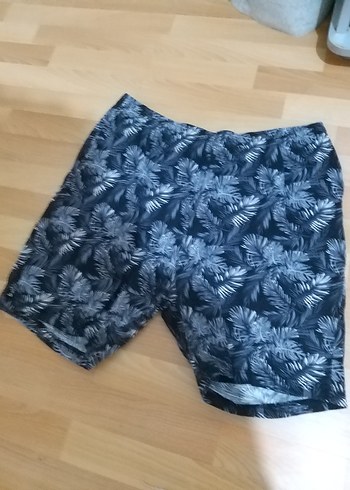 Erkek Mavi Bağcıklı Midi Şort - Görsel 3