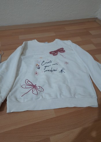 Beyaz Kız Çocuk Baskılı Tişört lcw marka az kullanıldı - Görsel 3