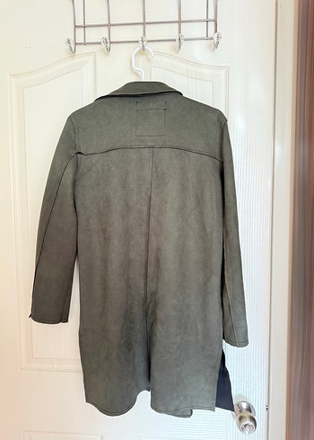 Haki Süet Midi Kadın Trençkot - Görsel 3