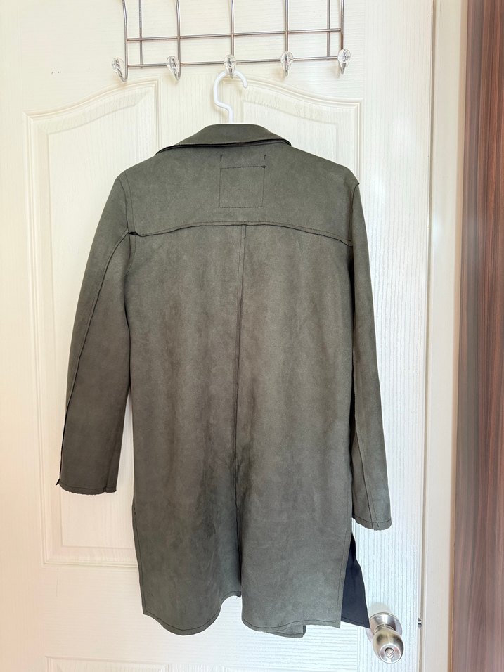 Haki Süet Midi Kadın Trençkot - Görsel 3