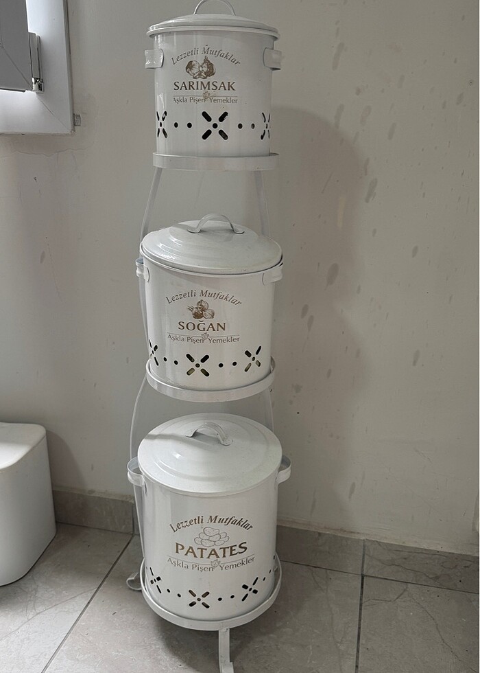 Patates soğan sarımsak metal sepet - Görsel 2