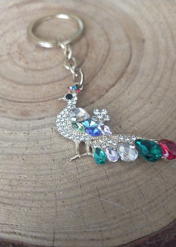 Renkli Payetli Tavuskuşu Anahtarlık - Görsel 4