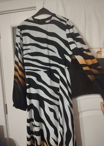 Zebra Desenli Modern Gri-Beyaz Perde - Görsel 6