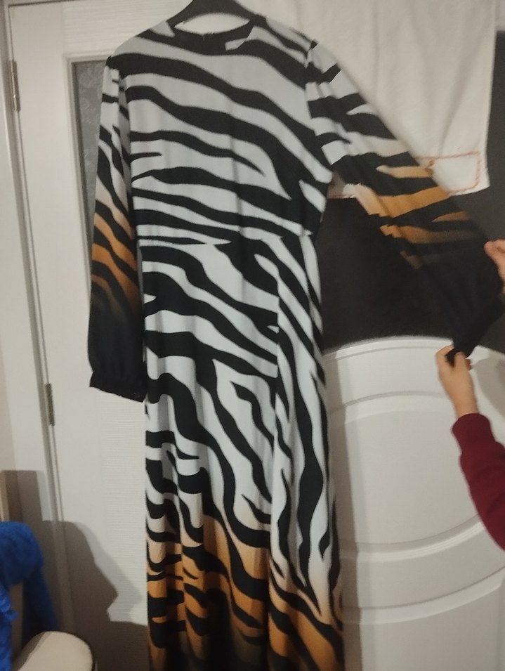 Zebra Desenli Modern Gri-Beyaz Perde - Görsel 2