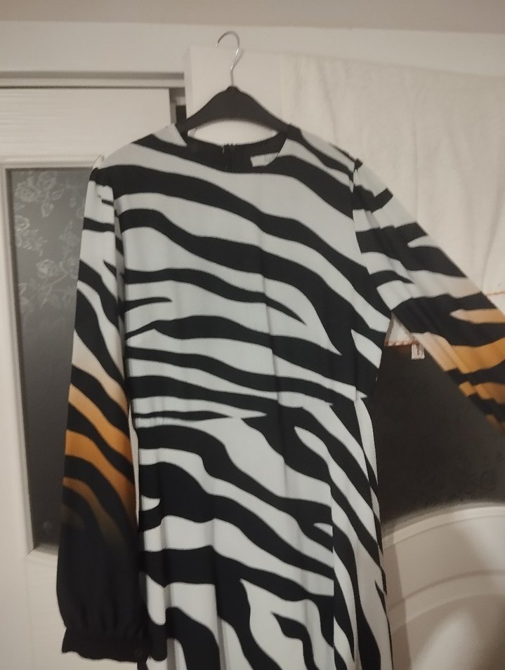 Zebra Desenli Modern Gri-Beyaz Perde - Görsel 4