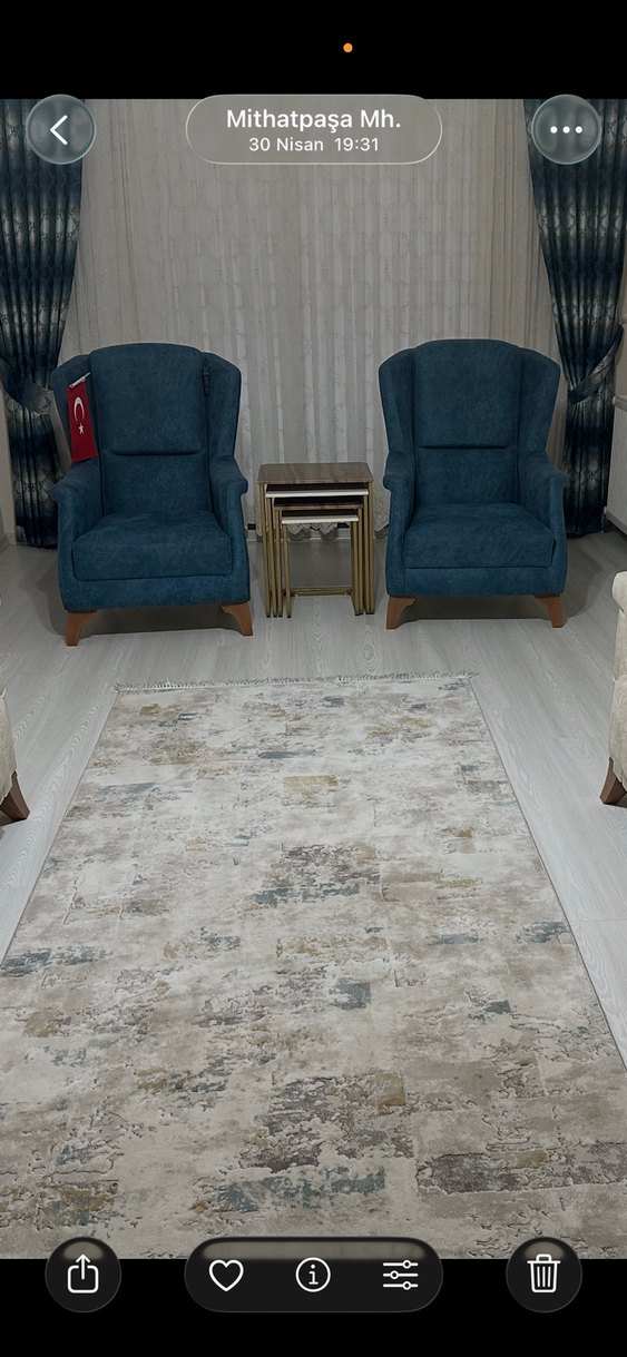 Gri ve Mavi Bağlama Desenli Fon Perde - Görsel 2