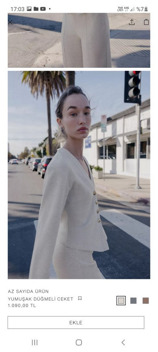 #zara #takım #üst s beden - Görsel 4