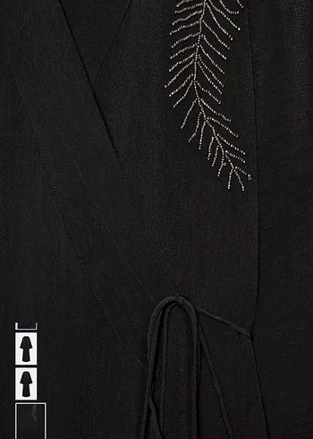 Uzun Kollu Siyah Nakışlı Kadın Elbise #zara - Görsel 8