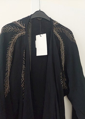 Uzun Kollu Siyah Nakışlı Kadın Elbise #zara - Görsel 9