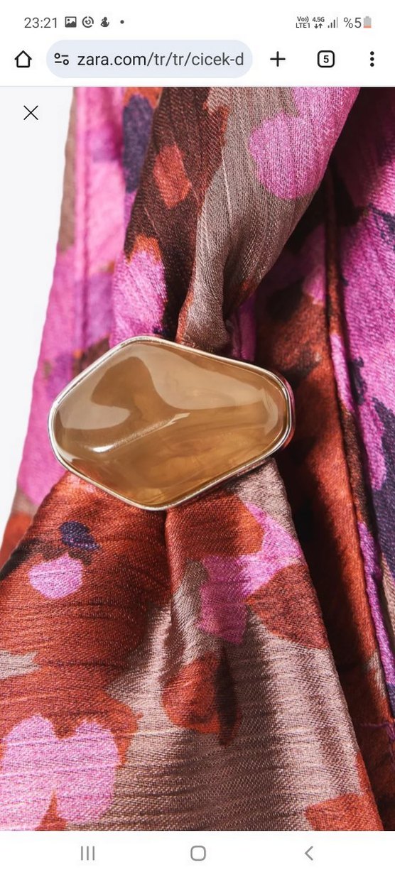 Pembe Bağlama Desenli Uzun Drapeli Elbise #zara - Görsel 5