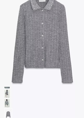 Düğmeli Gri Kadın Triko Hırka #zara - Görsel 3