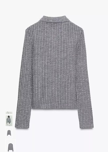 Düğmeli Gri Kadın Triko Hırka #zara - Görsel 4