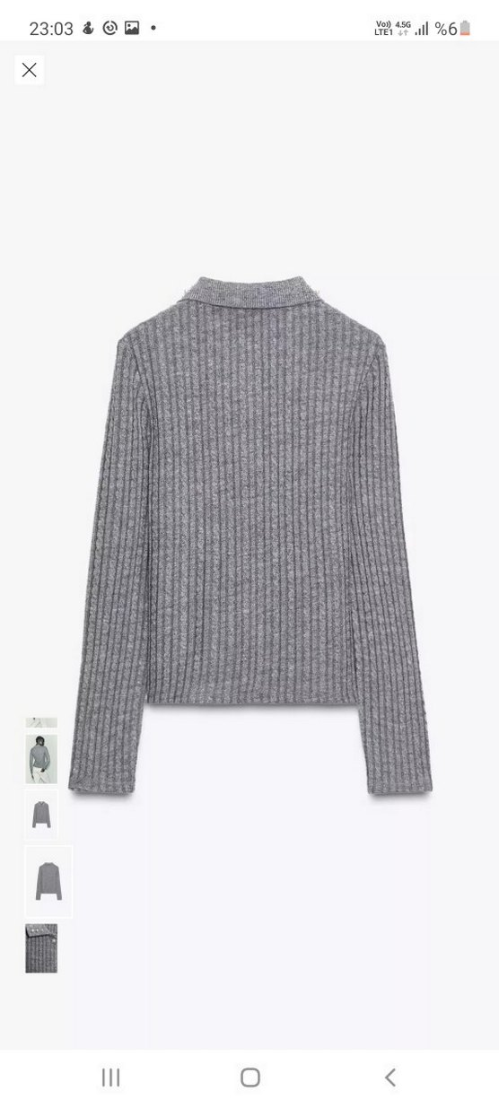 Düğmeli Gri Kadın Triko Hırka #zara - Görsel 4