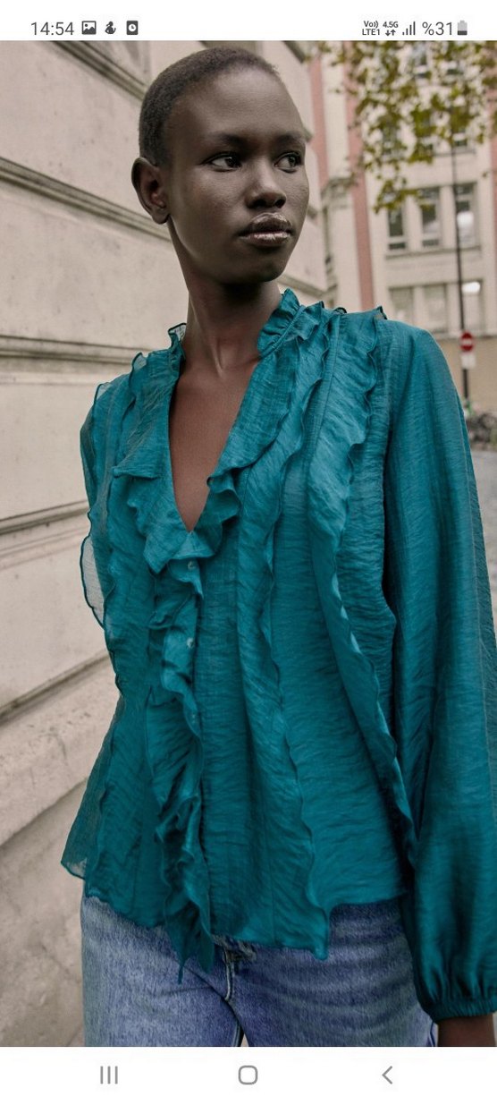 Fırfır Detaylı Kadın Gömlek #zara - Görsel 3